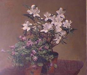 Henri Fantin-Latour Violetas y Azaleas